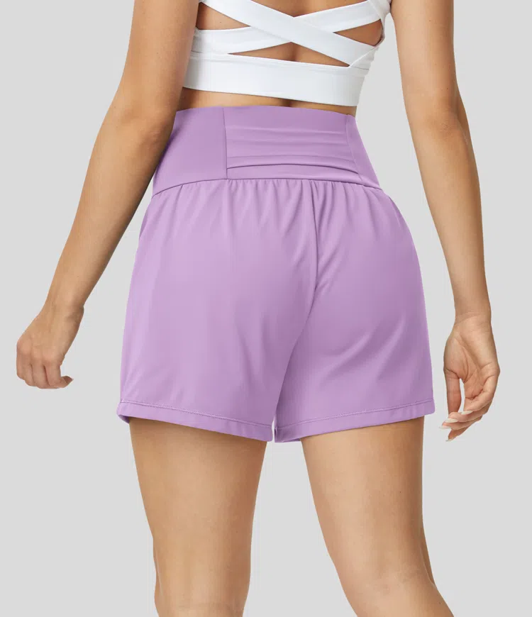 ⚡7 Packs for $24.98⚡Super High Waisted Back Pocket & Side Hidden Pocket 2-in-1 Yoga Shorts, 7/14 Color Sets