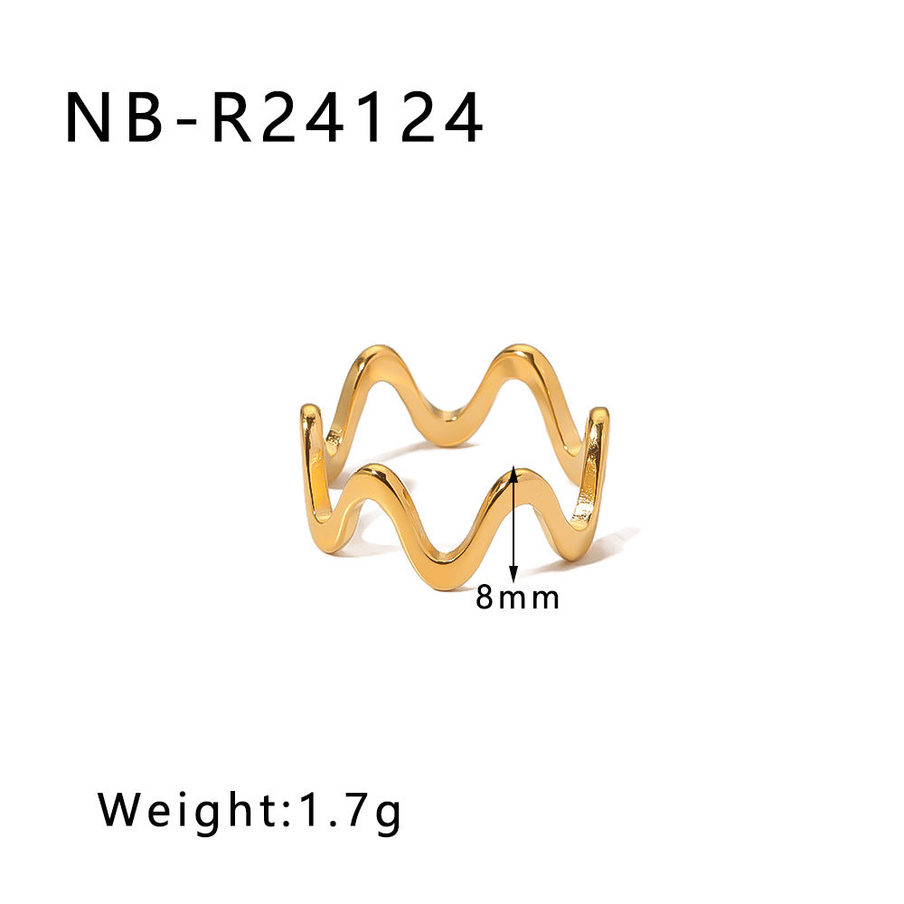 Personalized Special-Shaped Oversized Exaggerated Irregular Stainless Steel Ring With Asymmetric Fingerprints