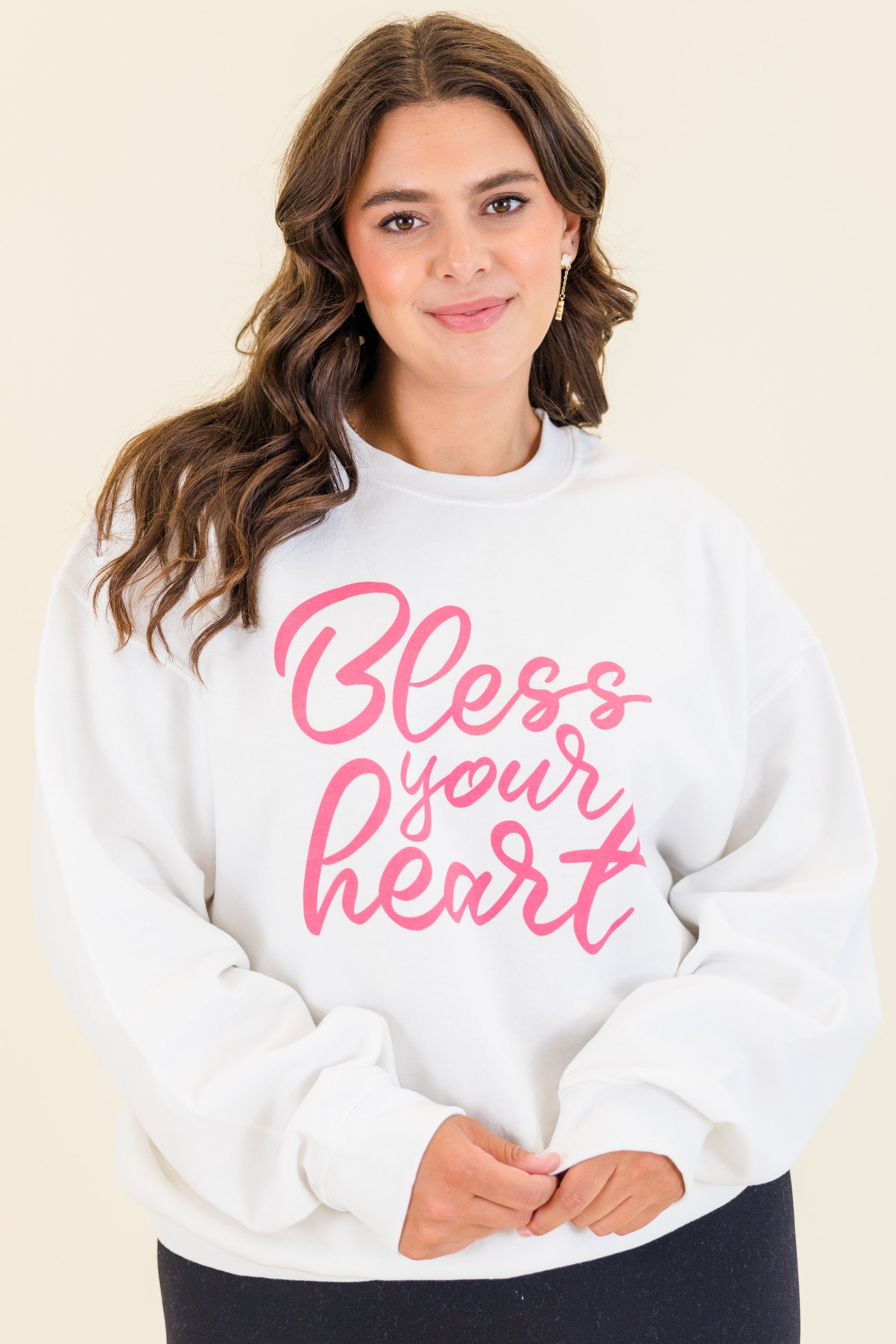 Bless Your Heart Sweatshirt. White