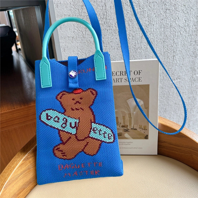 Women's Polyester Stripe Heart Shape Cat Cute Classic Style Weave Sewing Thread Square Open Straw Bag