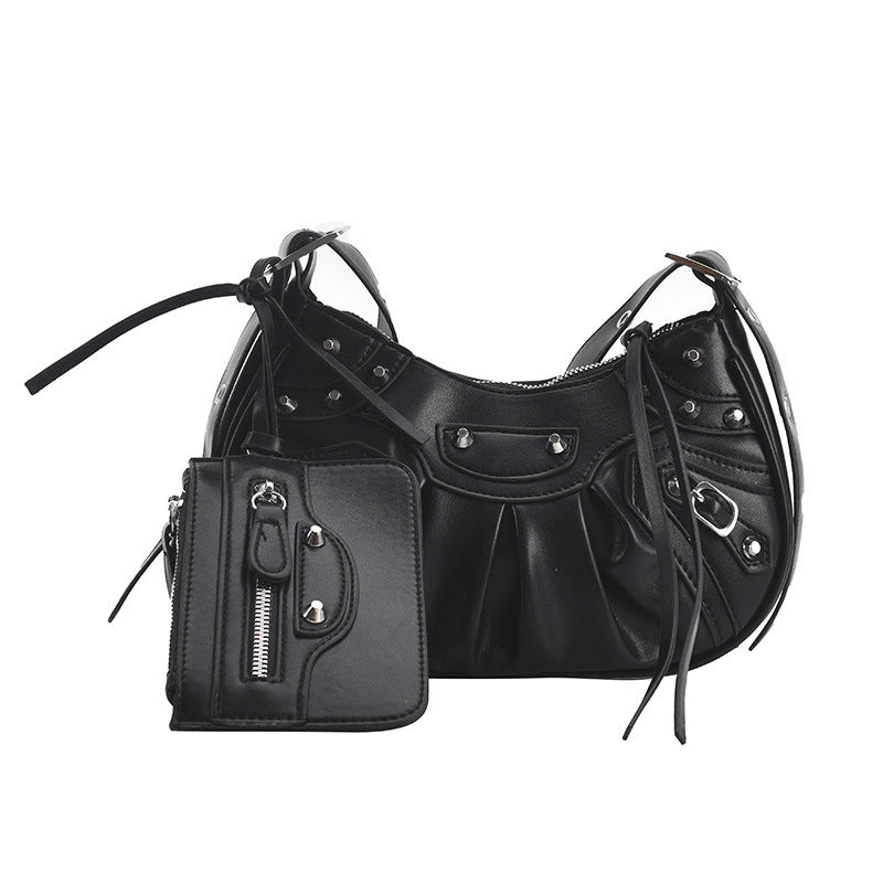 Women's Medium All Seasons Pu Leather Solid Color Fashion Dumpling Shape Zipper Cloud Shape Bag