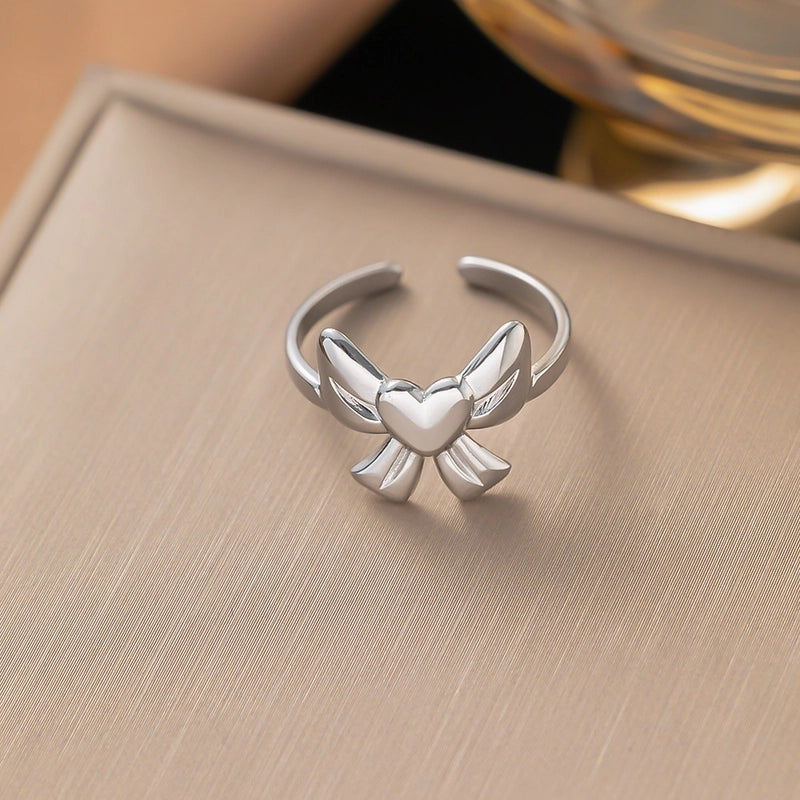 Minimalist Heart Shape Titanium Steel Plating Rings