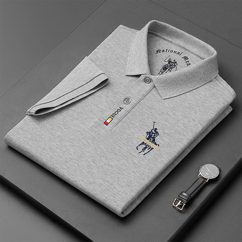 🔥Men's Business Casual Embroidered Lapel Short Sleeve Polo Shirt🔥