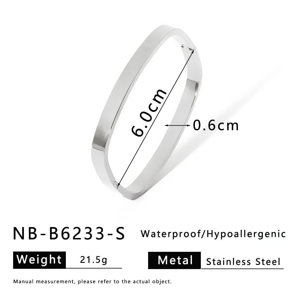 2025 Trendy Unique Square Stainless Steel Bracelet With 18K Gold Plated Female Set