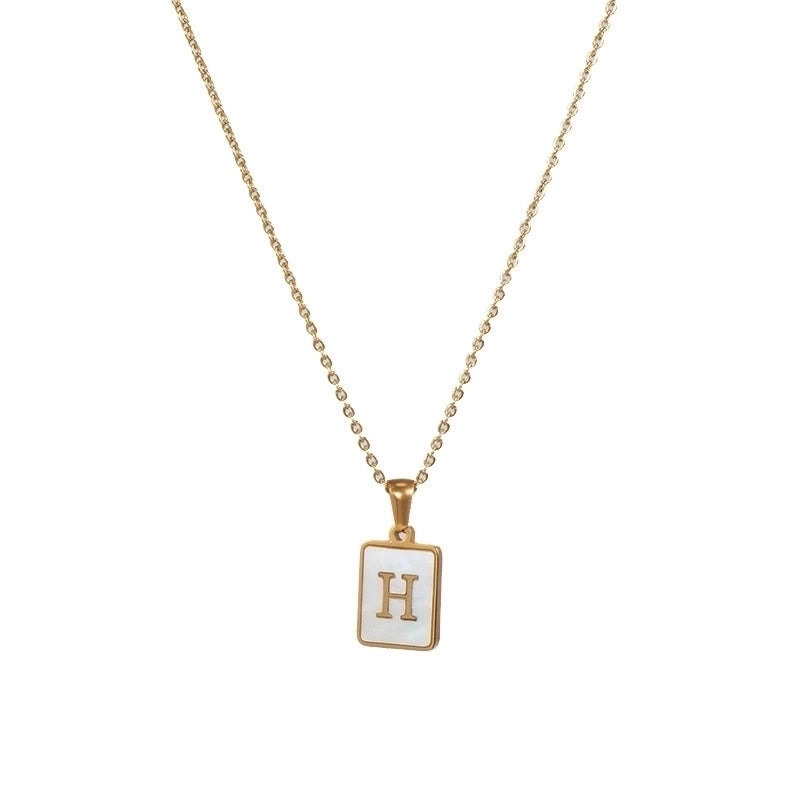 Fashion Letter 304 Stainless Steel Artificial Pearls 18K Gold Plated Letters Plating Metal Necklace