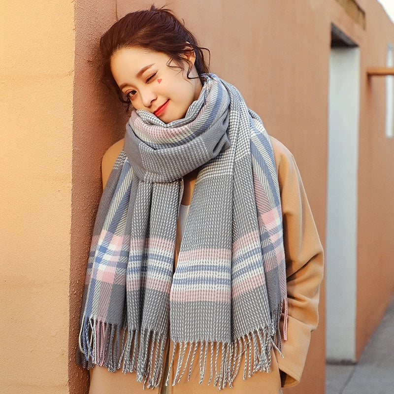 Cashmere Scarf New Winter Shawl Scarf Women's Thick Warm Tassel Scarf Scarf Winter Hair Generation