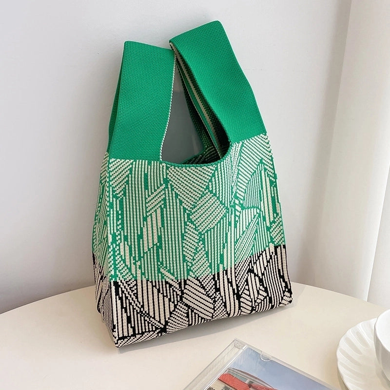 Women's Medium All Seasons Polyester Knit Vintage Style Handbag