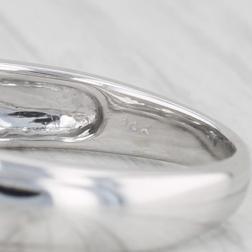 Diamond Accented Men's Wedding Band 14k White Gold Size 9.75 Ring