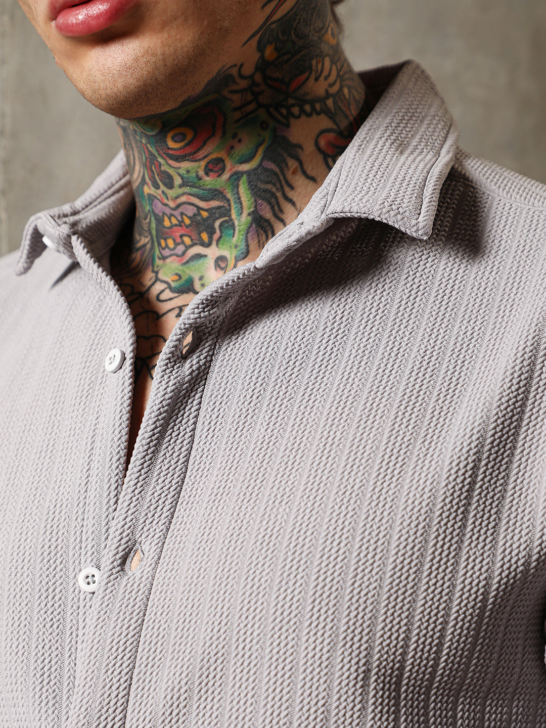 Chevron-Panel Tactile Shirt
