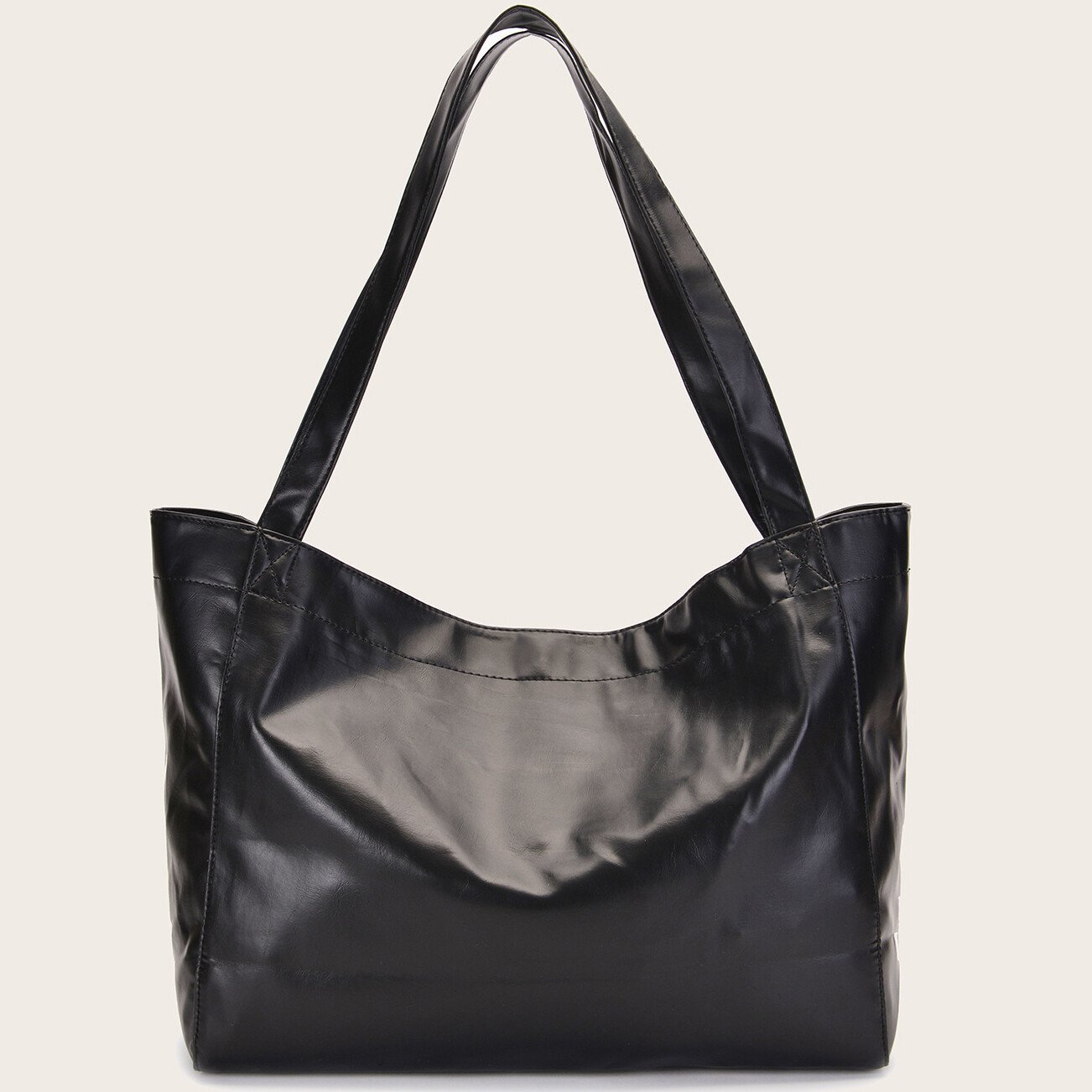 Women's Large Soft Leather Tote Bag With Pocket