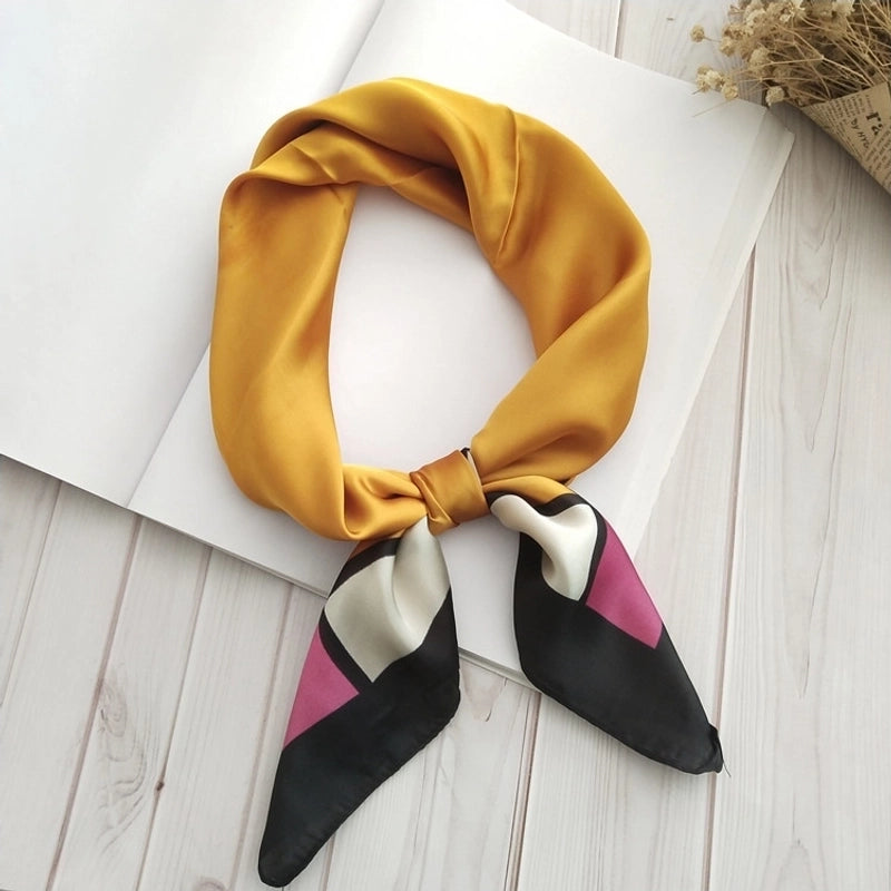 Women's Elegant Sweet Printing Satin Printing Silk Scarf
