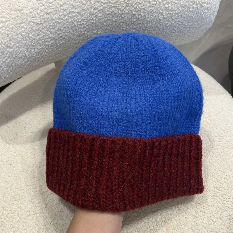 Women's Minimalist Color Block Eaveless Wool Cap