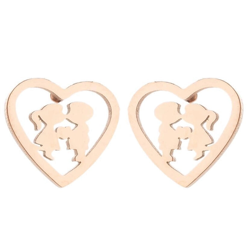 1 Pair Minimalist Heart Shape Plating 304 Stainless Steel 18K Gold Plated Earrings