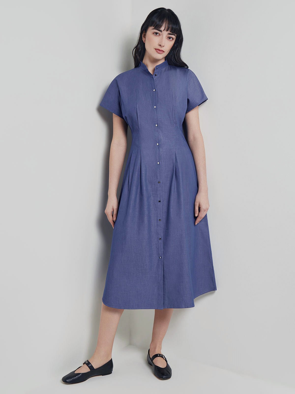 Fit & Flare Button Front Maxi Dress - Modern Fit