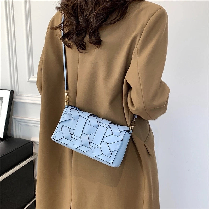 3 Pieces Women'S Pu Leather Solid Color Streetwear Sewing Thread Square Zipper Crossbody Bag