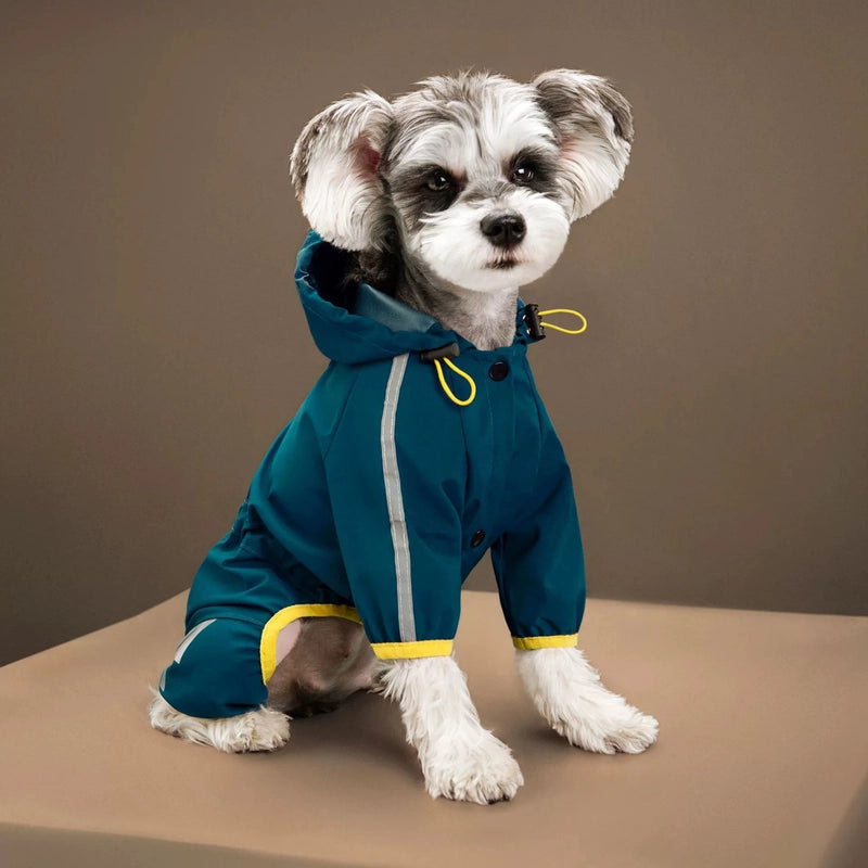 Dog Raincoat All-inclusive Four-legged Waterproof Poncho Teddy Bomei Rainy Pet Clothes Small And Medium-sized Dog Raincoat