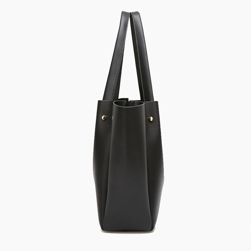 Portable Large Capacity PU Leather Commuter Tote Bag