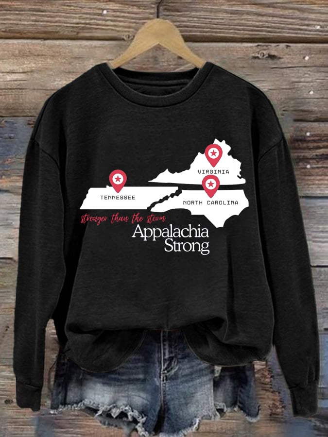 Women's Appalachia Strong Print Round Neck Sweatshirt