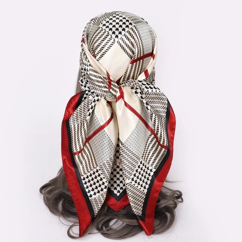 Women's Retro Flower Satin Printing Scarves & Gloves