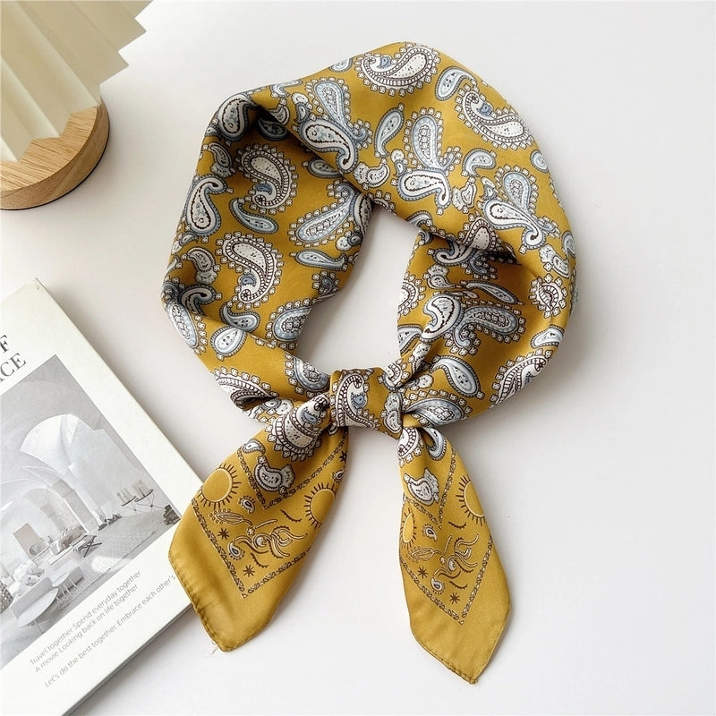 Women's Cartoon Style Cute Minimalist Printing Polyester Printing Silk Scarf