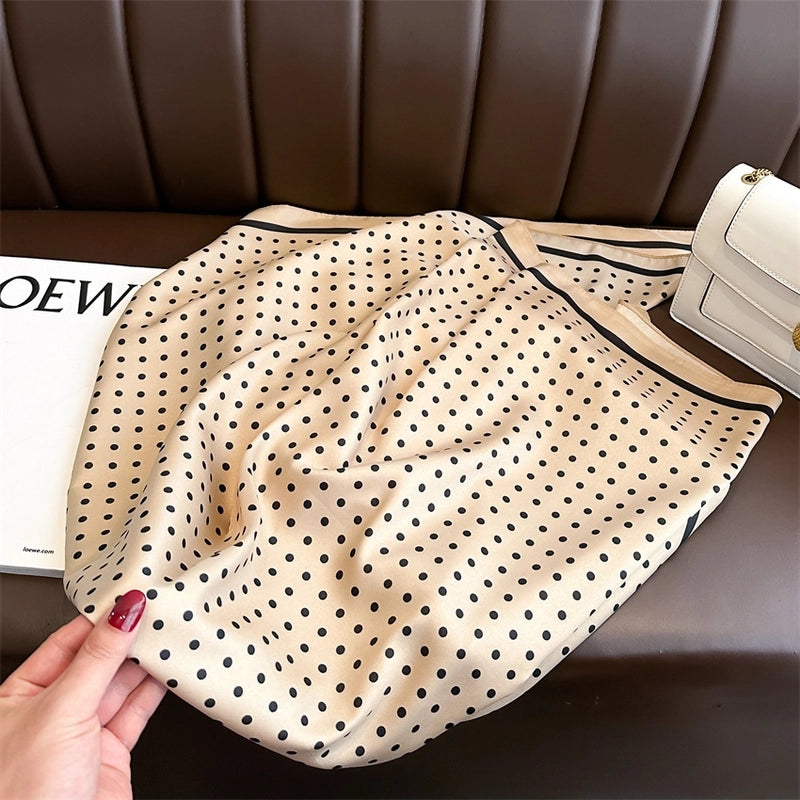 Women's Casual Vacation Minimalist Polka Dots Polyester Satin Printing And Dyeing Printing Silk Scarf