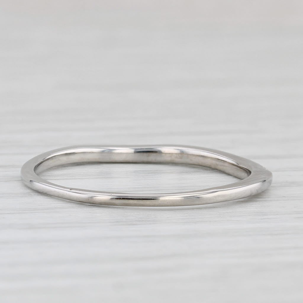 Diamond Stackable Ring 14k White Gold Wedding Band Size 9