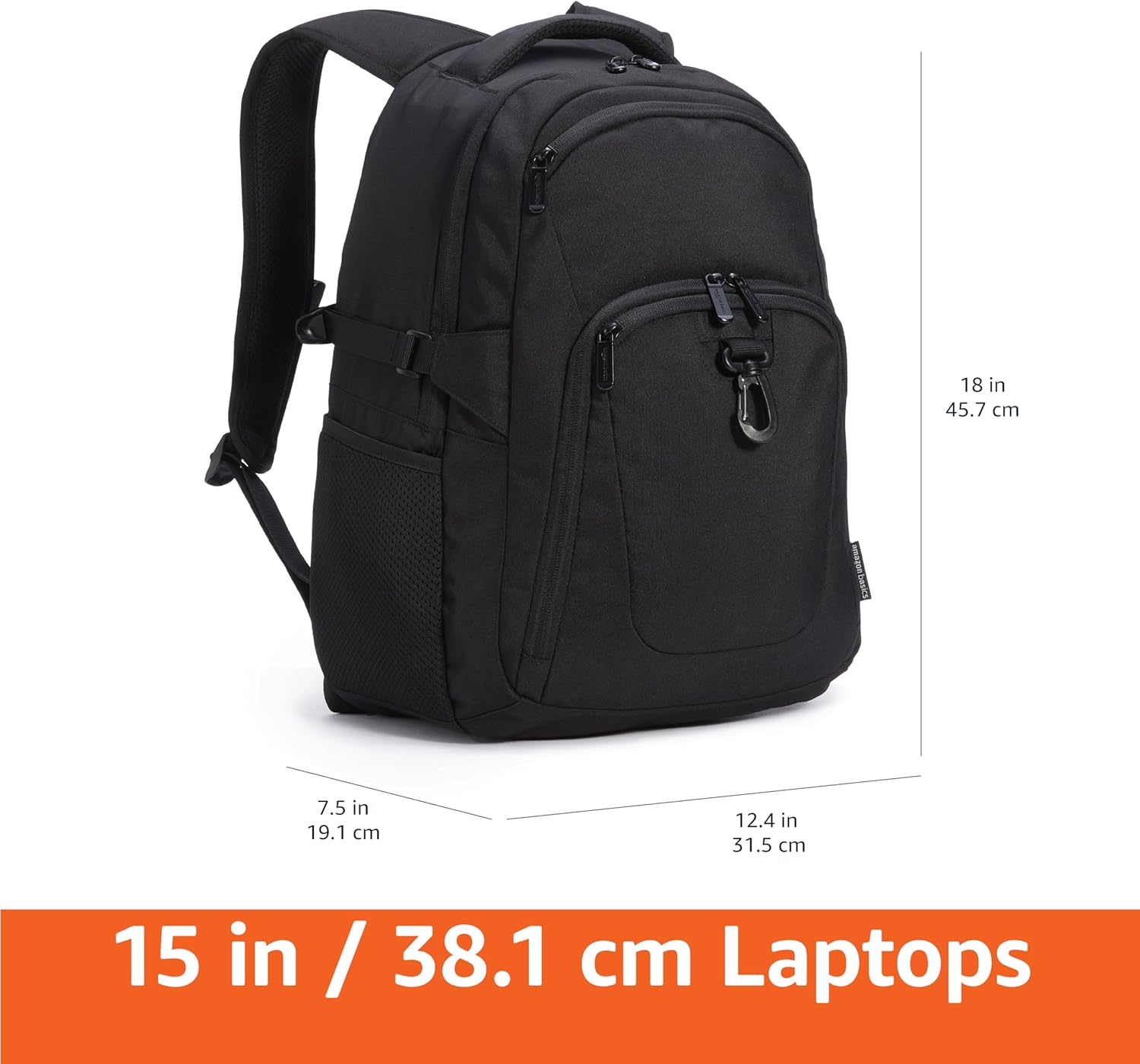 Amazon Basics Travel Laptop Backpack for 17 inch Laptop, Black