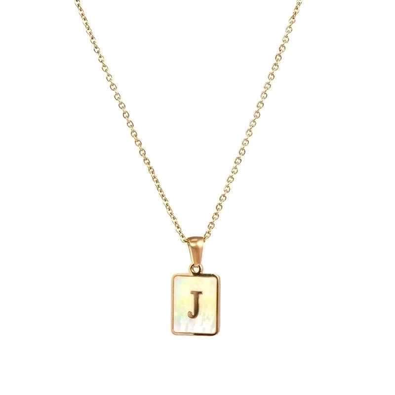Fashion Letter 304 Stainless Steel Artificial Pearls 18K Gold Plated Letters Plating Metal Necklace