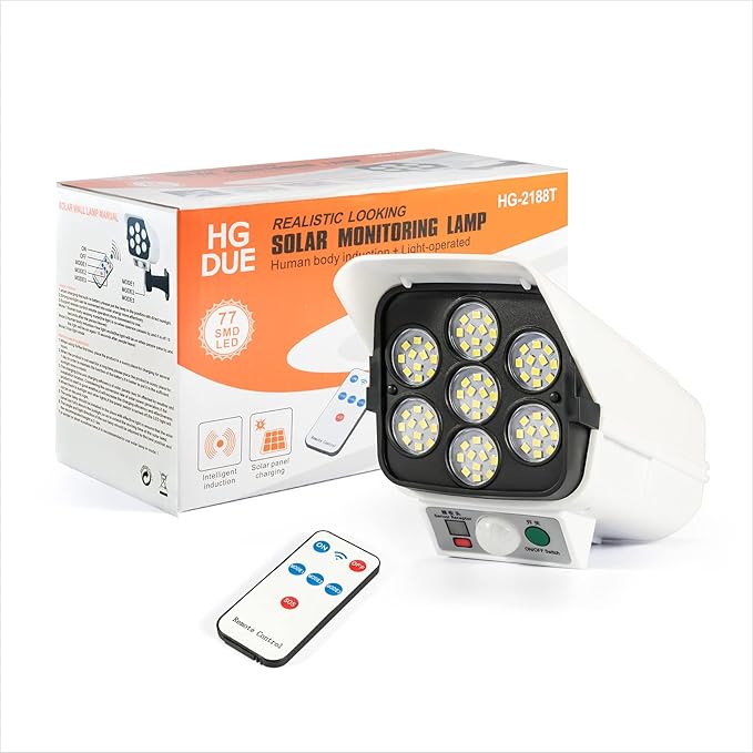 Solar Monitoring Lights. Solar Security Wall Lights with Remote