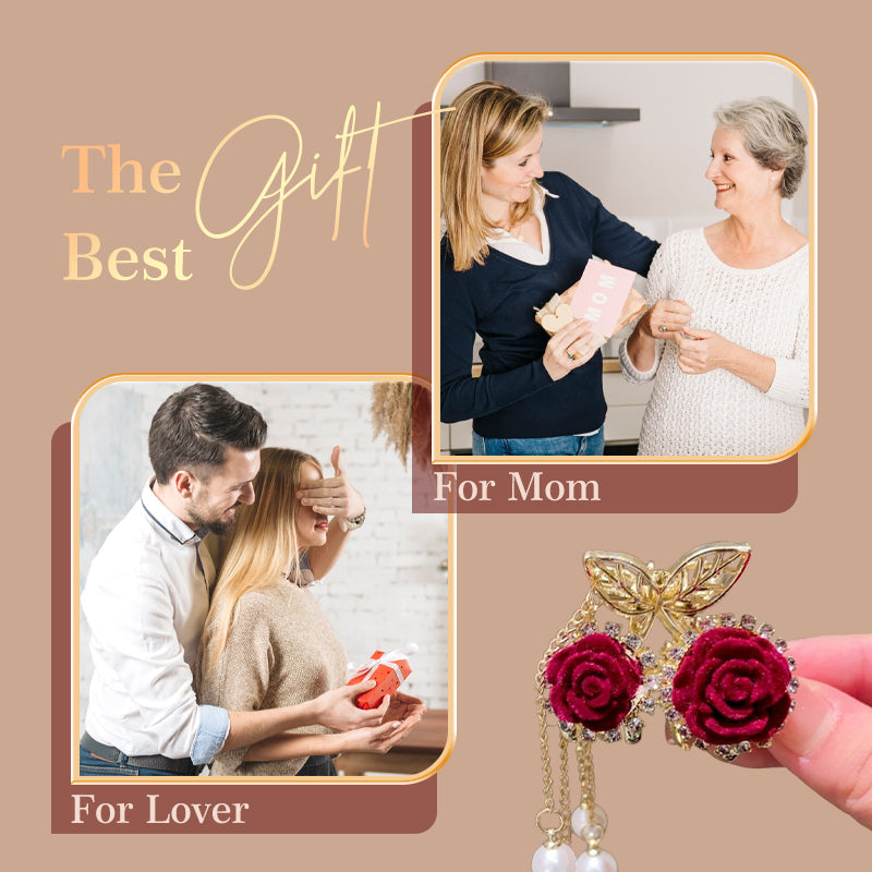 🌹Elegant Velvet Rose Hair Clip with Pearls✨