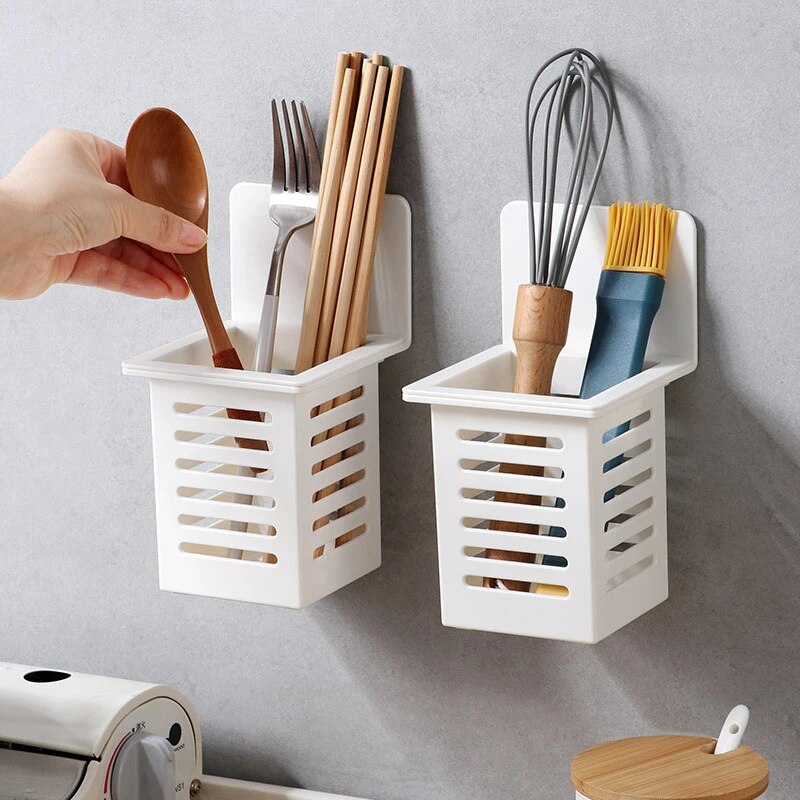 Kitchen Utensil Storage Holder Wall Mounted