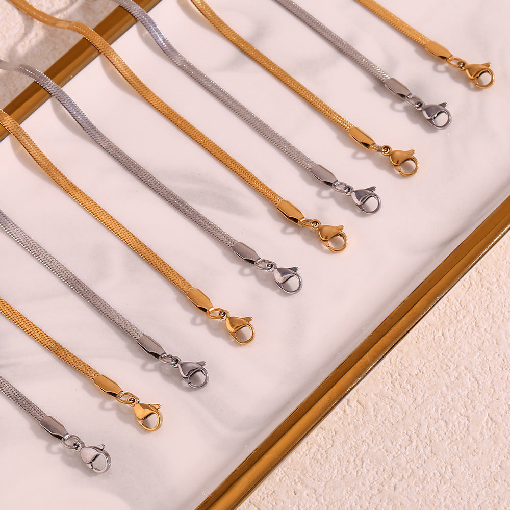 Minimalist Stripe Geometric Stainless Steel 18K Gold Plated Necklaces