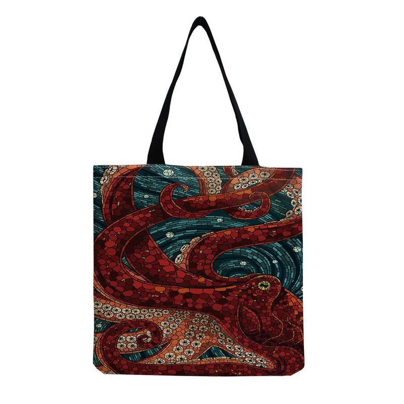 Women's Medium Linen Animal Beach Square Open Shopping Bags