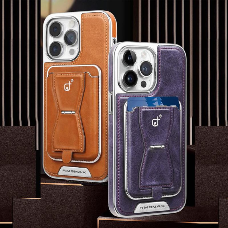 Luxurious Leather Magnetic iPhone Case with Removal Card Holder