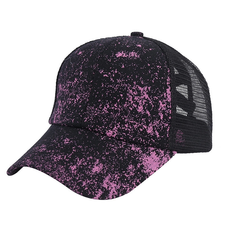 Unisex Casual Minimalist Stripe Lattice Flower Curved Eaves Baseball Cap