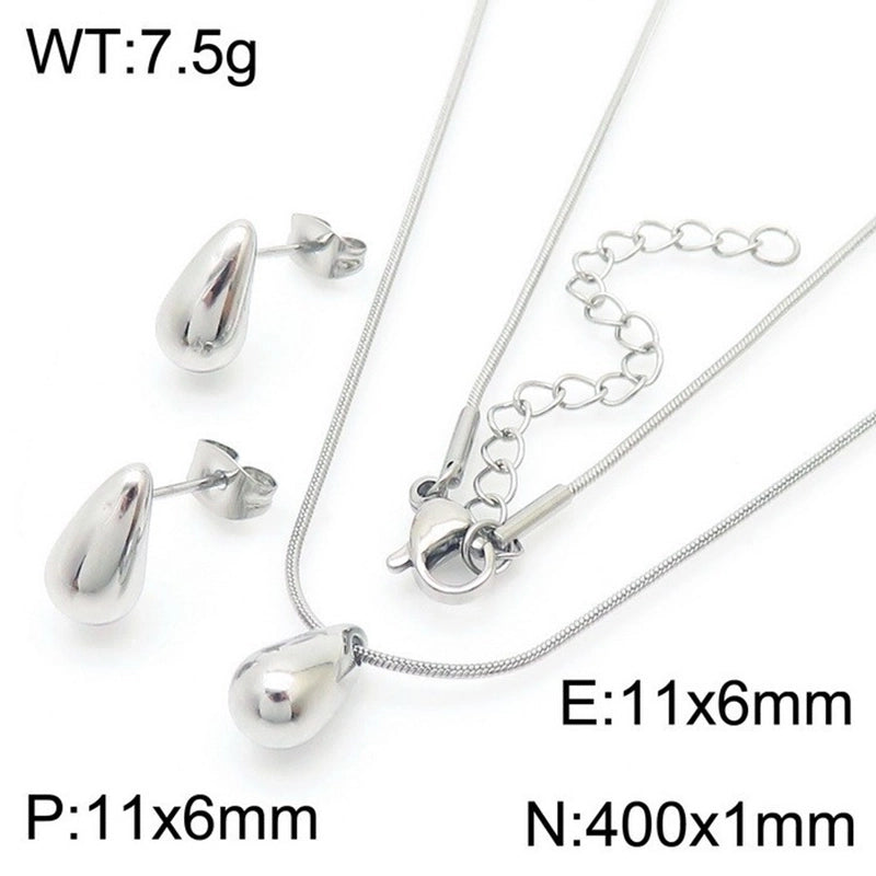 1 Pair Minimalist Water Droplets Plating Stainless Steel 18K Gold Plated Earrings