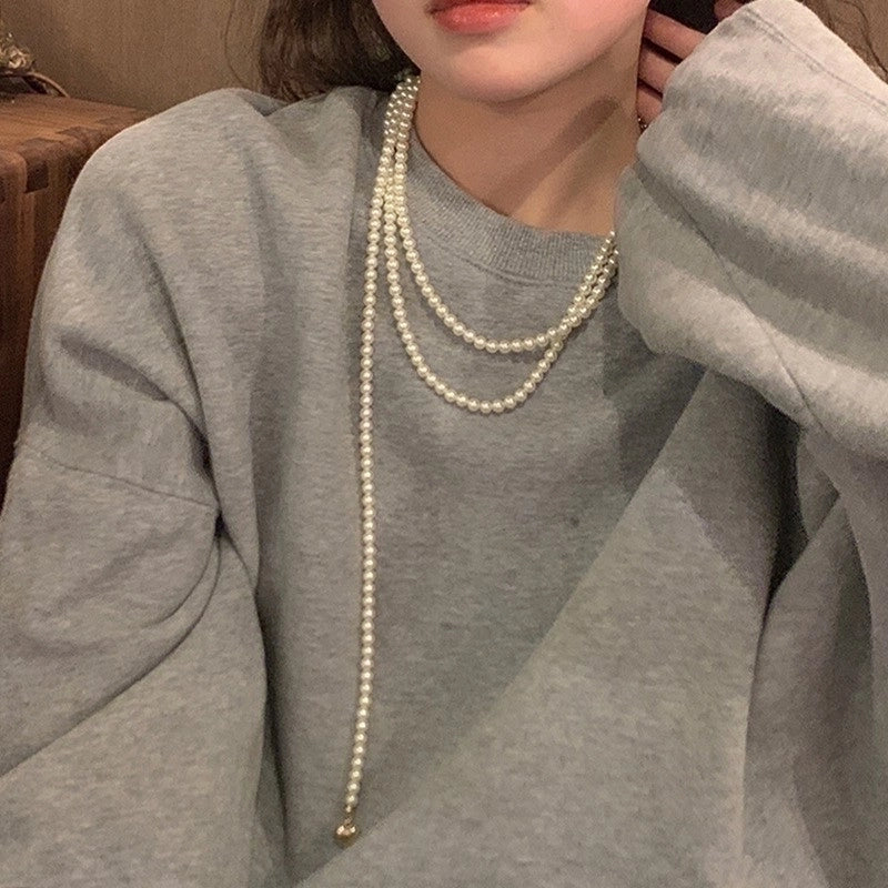 Round Pearl Plating Women's Necklace