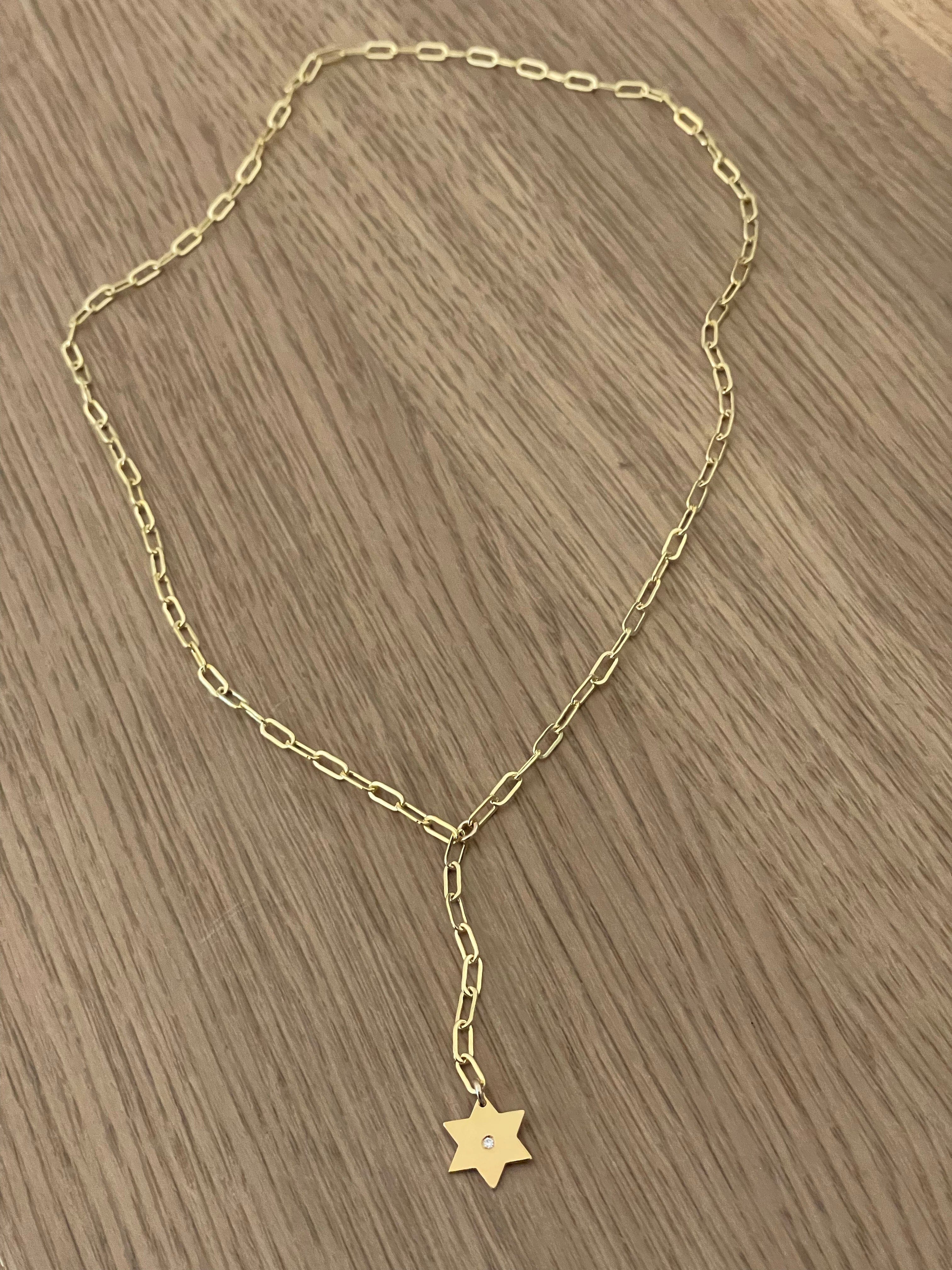 David Magen Paperclip Lariat - Sterling Silver or Gold Plated