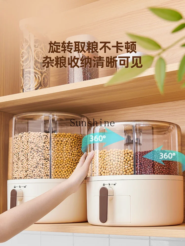 ECOCO ROTATING GRAINS STORAGE BOX – DIVIDED RICE & CEREAL DISPENSER 10KG
