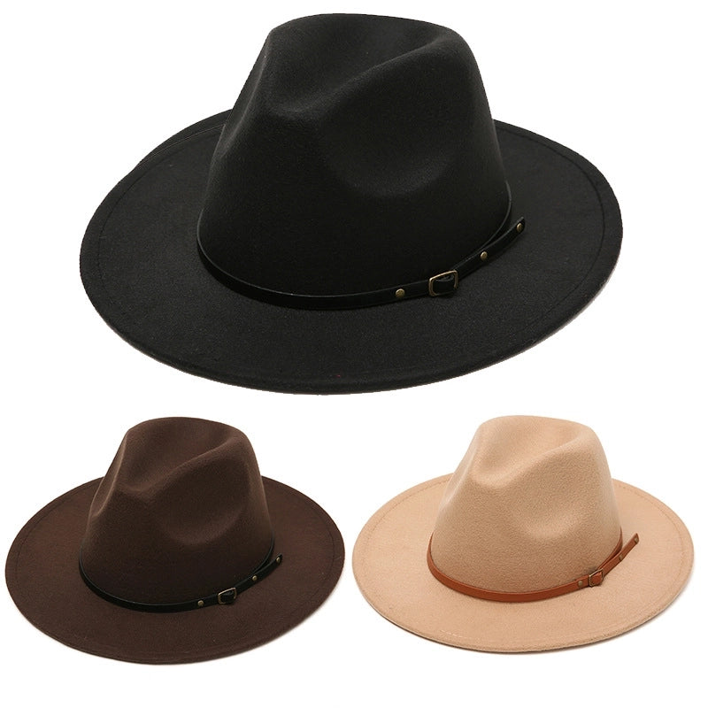 New Retro Women's Jazz Hat British Versatile Simple Woolen Hat Jazz Hat