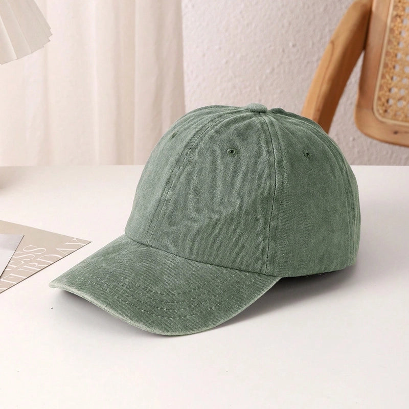 Unisex Casual Vintage Style Minimalist Solid Color Curved Eaves Baseball Cap
