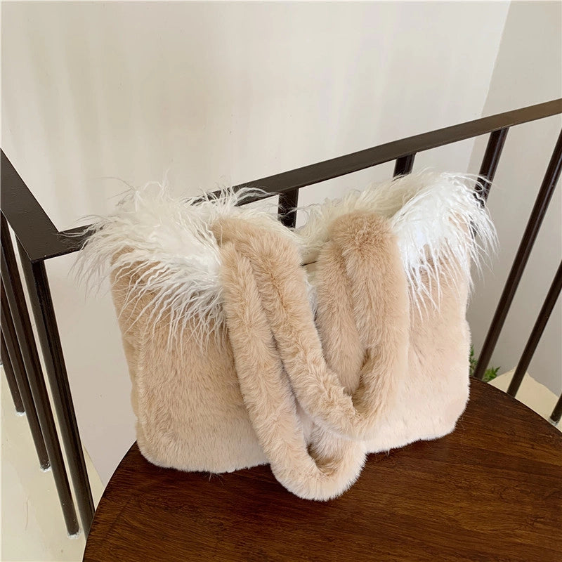 Shoulder Bag Plush Bag Large Capacity Totes Fashion Simple Trendy Temperament Underarm Bag