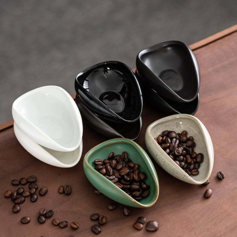Ceramic Tea Lotus Bean Tray Tea Tray Kung Fu Tea Set Spare Parts Retro Black Celadon White Porcelain Tea Spoon Spatula