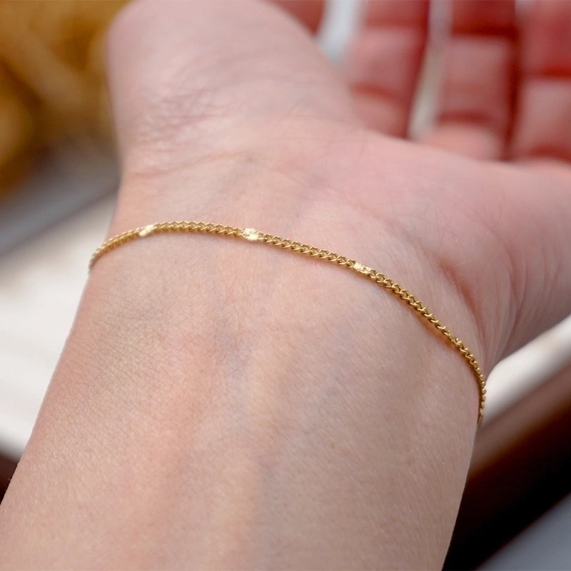 Minimalist Streetwear Solid Color 304 Stainless Steel Titanium Steel Gold Plated Bracelets In Bulk
