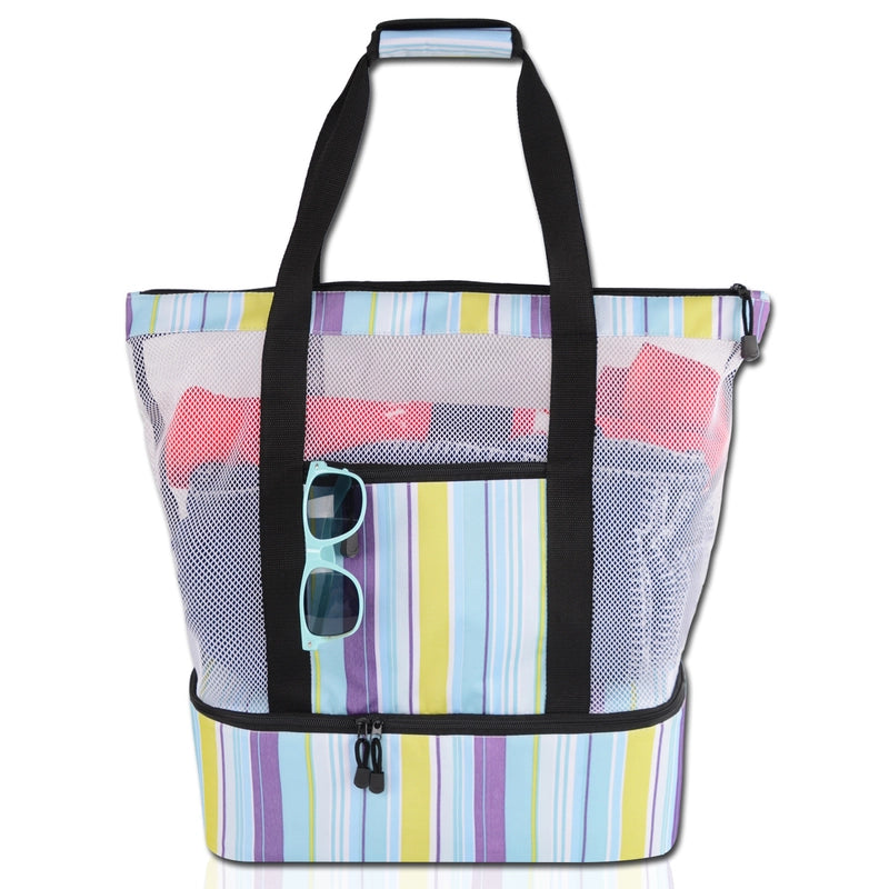 Unisex Basic Classic Style Solid Color Polyester Net Travel Bags