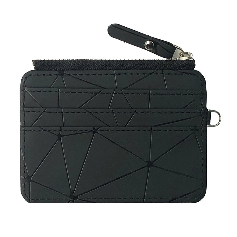 New Korean Fashion Coin Wallet Purse Checkered Coin Bag Zipper Wallet Multi-card Slot Short Card Bag