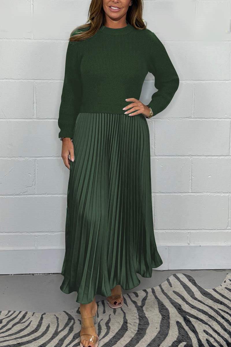 💃2025 Hot Sale - 50% OFF🔥Women’s Stylish and Elegant Round-neck Pleated Dress