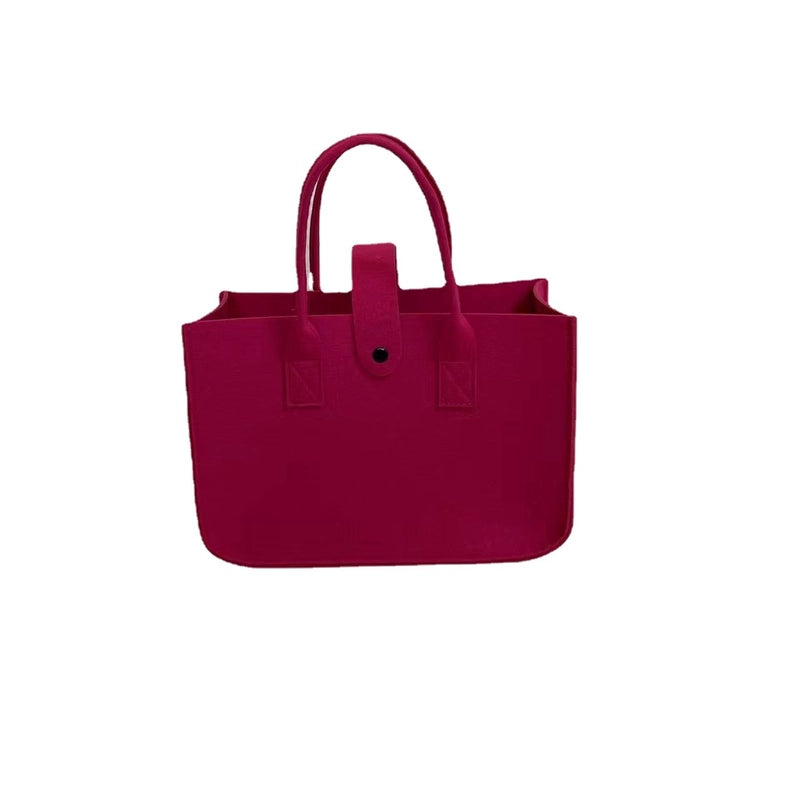 Women's Felt Solid Color Elegant Streetwear Square Buckle Handbag