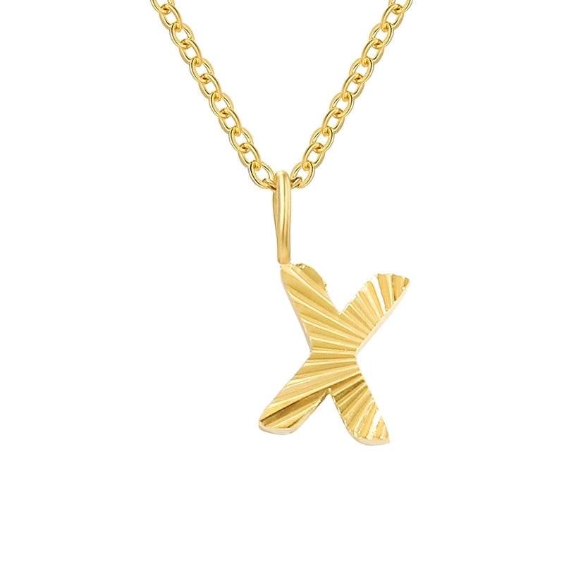 Minimalist Letter Stainless Steel Pendant Necklace In Bulk