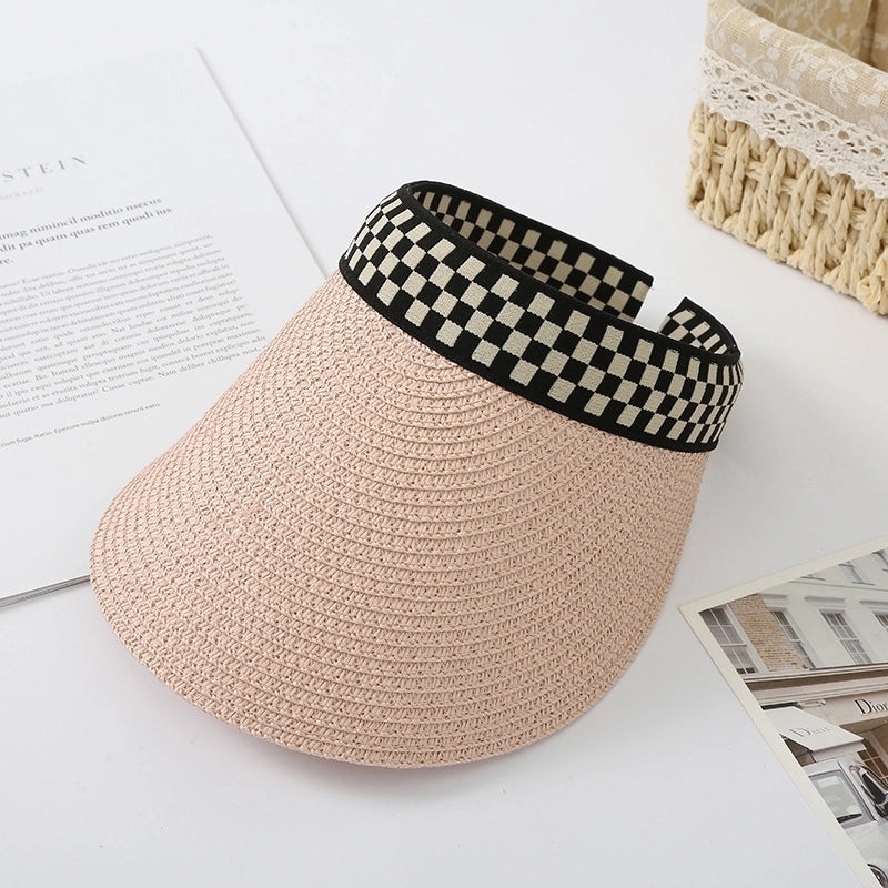 Women's Lady Minimalist Solid Color Big Eaves Straw Hat